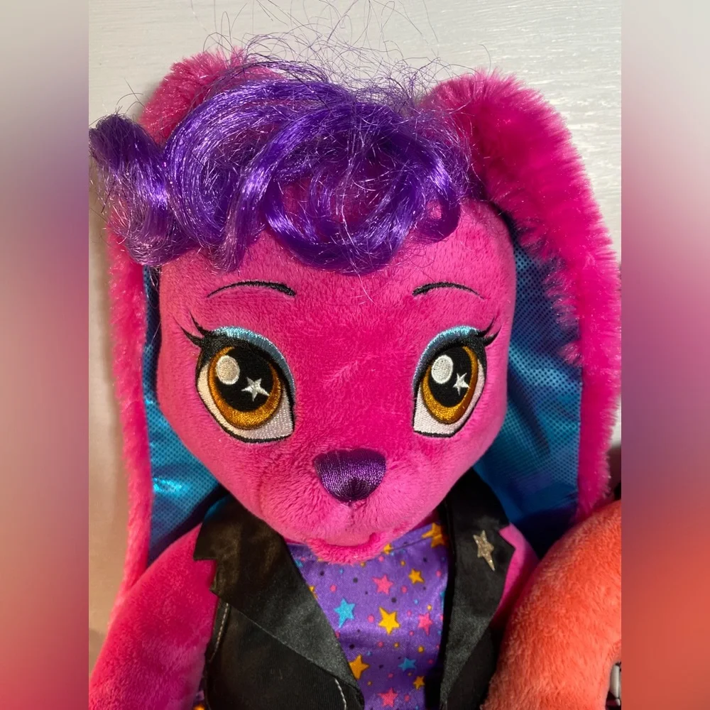 20" Build A Bear Honey Girl Risa Pink & Misha Rock Stars Singing Plushes BAB - Picture 3 of 13